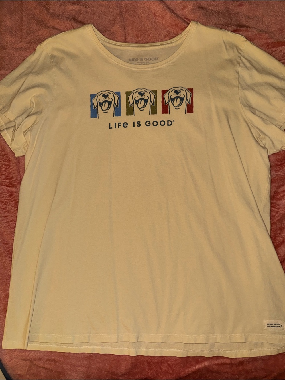 Off white (not yellow) XXL Life Is Good Yellow Dog Graphic Tee for Dogs Lovers - Picture 2 of 4